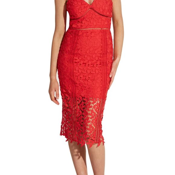 PRICE DROP SUPER SEXY $55 NWT S6 BARDOT LACE DRESS IN RED - Picture 3 of 16